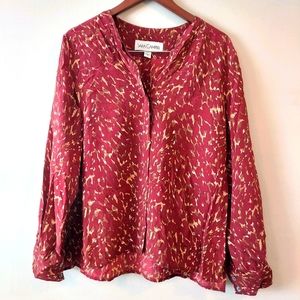 EUC Sara Campbell Silk Blouse / cranberry print